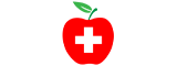 Cedar South Chiropractic and Injury Center logo showing a red apple with a white cross symbol and green leaf